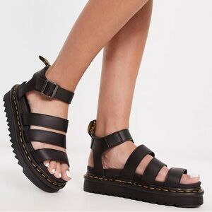 Dr. Martens Blaire Black Platform Sandals Women's 5